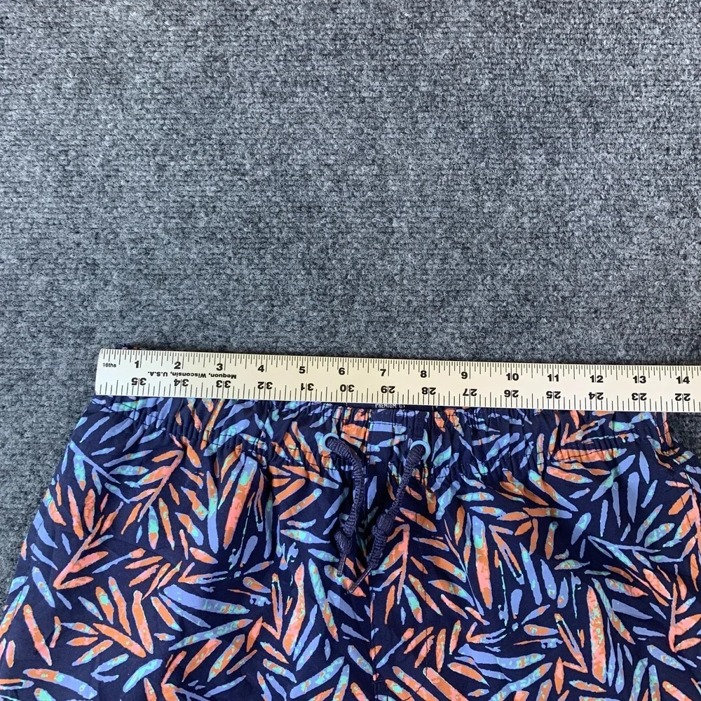 MBX Swim Trunks Mens Small Navy Blue Good Tropical Print Drawstring 27x7